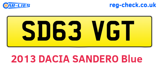 SD63VGT are the vehicle registration plates.