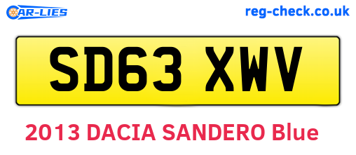 SD63XWV are the vehicle registration plates.