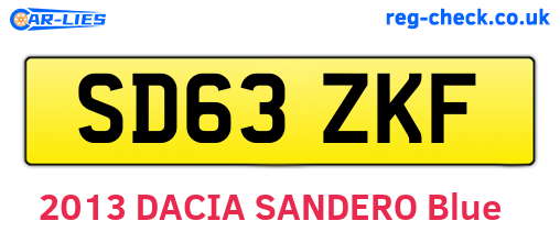 SD63ZKF are the vehicle registration plates.