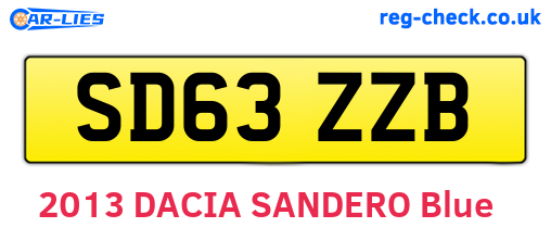 SD63ZZB are the vehicle registration plates.