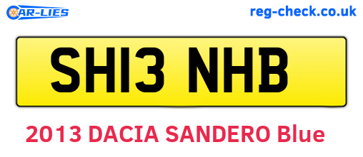 SH13NHB are the vehicle registration plates.