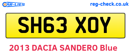 SH63XOY are the vehicle registration plates.