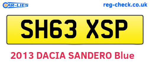 SH63XSP are the vehicle registration plates.