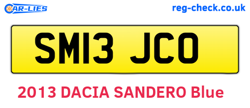 SM13JCO are the vehicle registration plates.