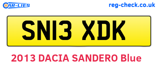 SN13XDK are the vehicle registration plates.