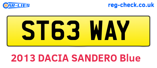 ST63WAY are the vehicle registration plates.