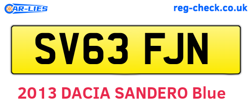 SV63FJN are the vehicle registration plates.