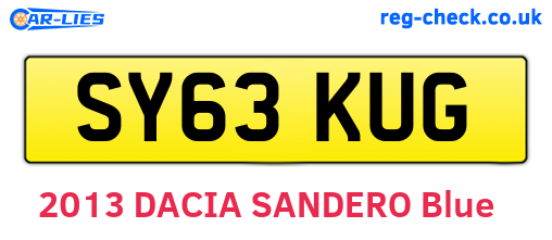 SY63KUG are the vehicle registration plates.
