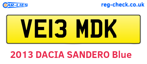 VE13MDK are the vehicle registration plates.
