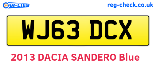 WJ63DCX are the vehicle registration plates.