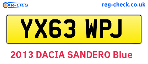 YX63WPJ are the vehicle registration plates.