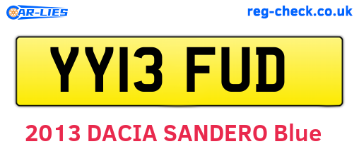 YY13FUD are the vehicle registration plates.