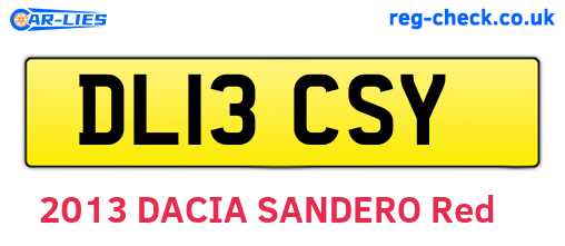 DL13CSY are the vehicle registration plates.