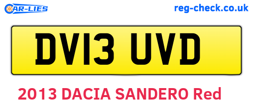 DV13UVD are the vehicle registration plates.