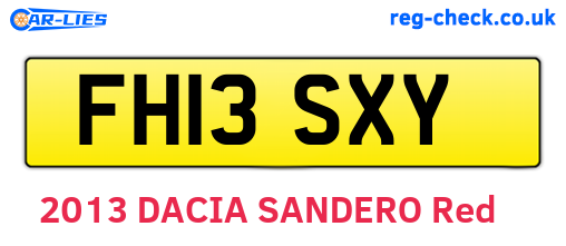 FH13SXY are the vehicle registration plates.
