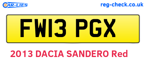 FW13PGX are the vehicle registration plates.