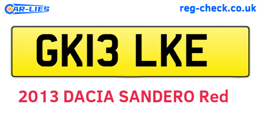 GK13LKE are the vehicle registration plates.