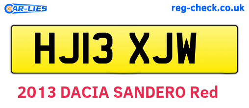HJ13XJW are the vehicle registration plates.