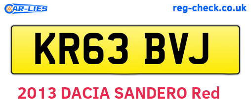 KR63BVJ are the vehicle registration plates.