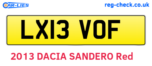 LX13VOF are the vehicle registration plates.