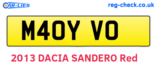 M40YVO are the vehicle registration plates.