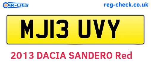 MJ13UVY are the vehicle registration plates.