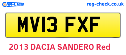 MV13FXF are the vehicle registration plates.