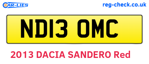 ND13OMC are the vehicle registration plates.