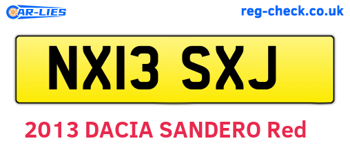 NX13SXJ are the vehicle registration plates.