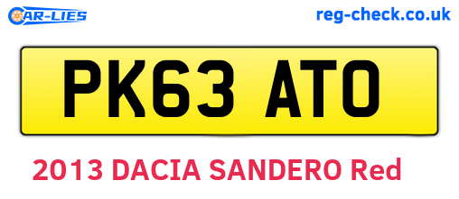 PK63ATO are the vehicle registration plates.