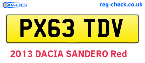 PX63TDV are the vehicle registration plates.
