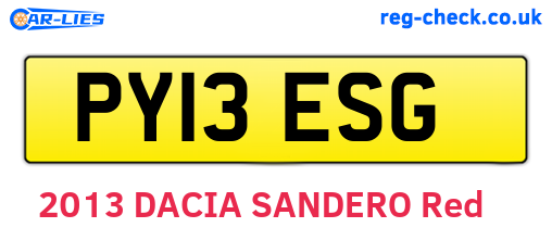 PY13ESG are the vehicle registration plates.