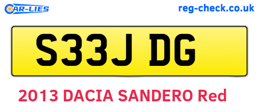 S33JDG are the vehicle registration plates.