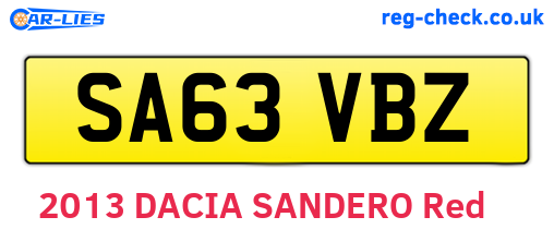 SA63VBZ are the vehicle registration plates.