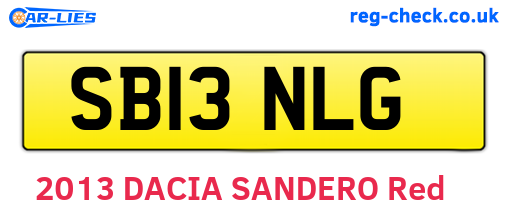 SB13NLG are the vehicle registration plates.