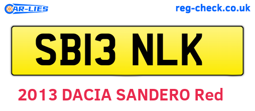 SB13NLK are the vehicle registration plates.