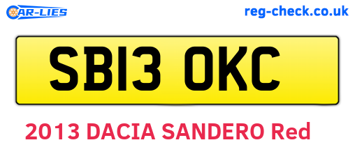 SB13OKC are the vehicle registration plates.