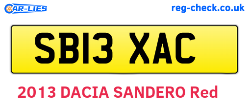 SB13XAC are the vehicle registration plates.