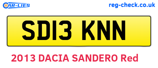 SD13KNN are the vehicle registration plates.