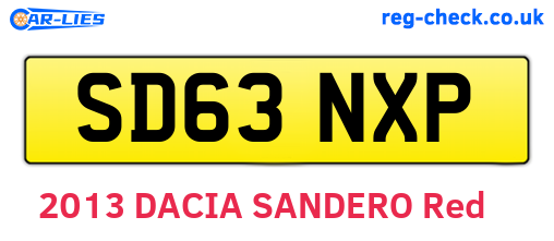 SD63NXP are the vehicle registration plates.