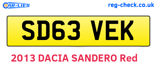 SD63VEK are the vehicle registration plates.