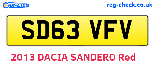 SD63VFV are the vehicle registration plates.