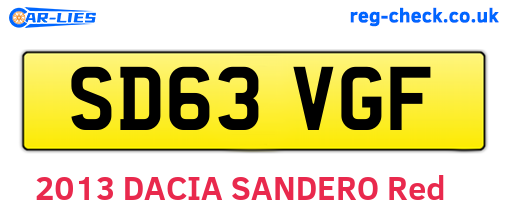 SD63VGF are the vehicle registration plates.