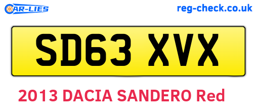 SD63XVX are the vehicle registration plates.
