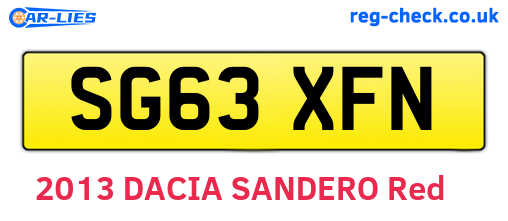 SG63XFN are the vehicle registration plates.