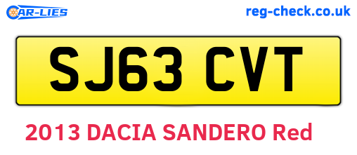 SJ63CVT are the vehicle registration plates.