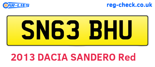 SN63BHU are the vehicle registration plates.