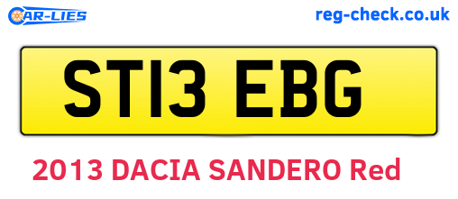 ST13EBG are the vehicle registration plates.