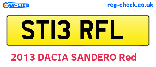 ST13RFL are the vehicle registration plates.