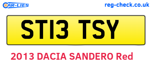 ST13TSY are the vehicle registration plates.